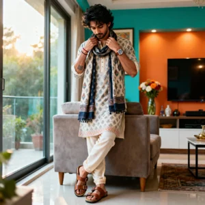 Viral Gemini Photo Prompt for Boys – Luxury Kurta & Stylish Dupatta Look