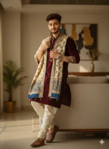 Viral Gemini Photo Prompt for Boys – Luxury Kurta & Stylish Dupatta Look