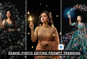 Viral Glowing Butterfly Gemini prompt girl