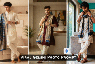 Viral Gemini Photo Prompt for Boys – Luxury Kurta & Stylish Dupatta Look