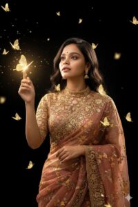 Viral Glowing Butterfly Gemini prompt girl