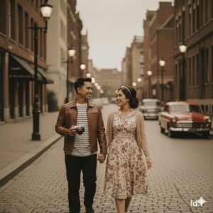 Prompt For Gemini Ai Retro Style Couple Photo