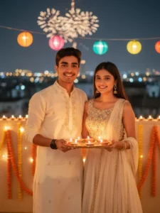 Diwali Ai Photo Editing Prompt For Couple