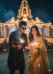 Diwali Ai Photo Editing Prompt For Couple