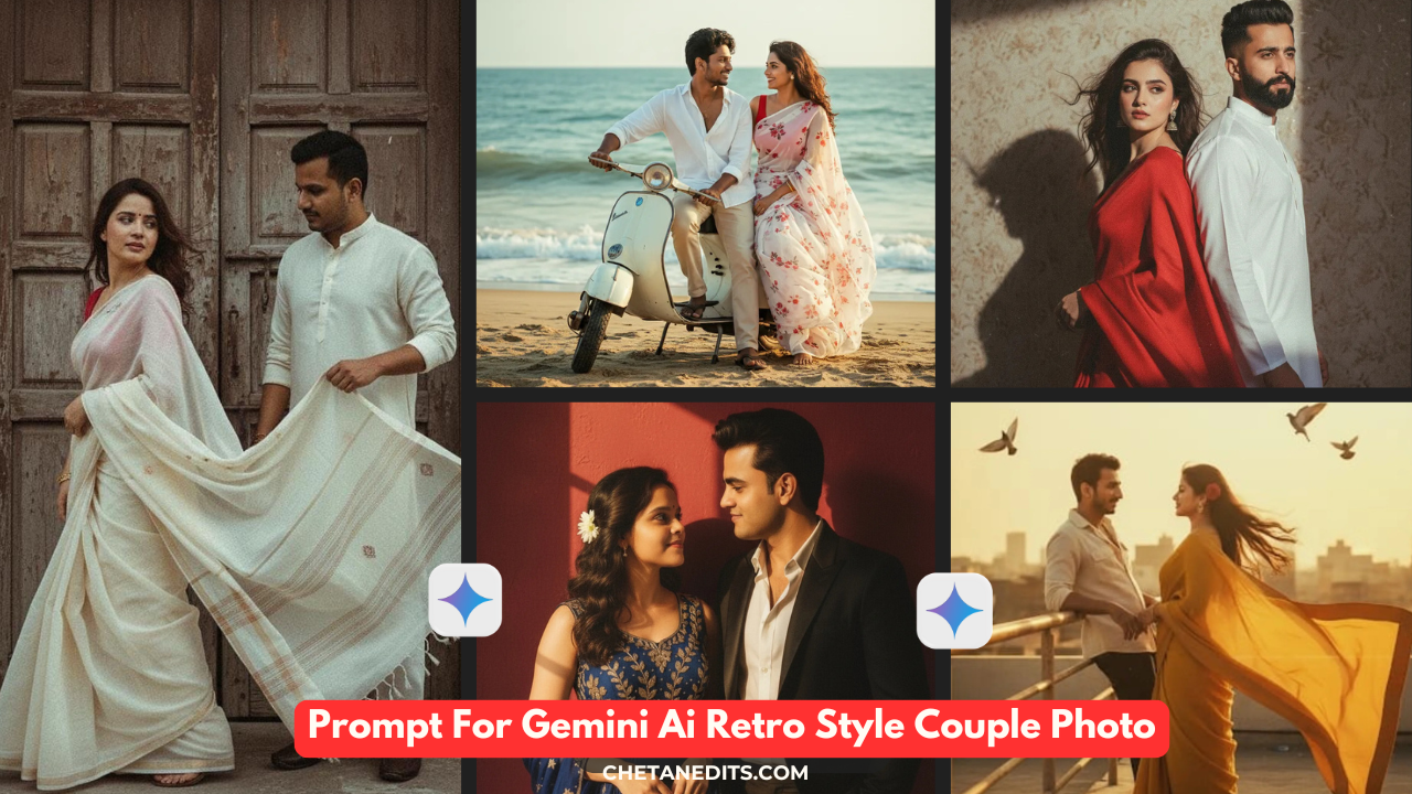 Prompt For Gemini Ai Retro Style Couple Photo