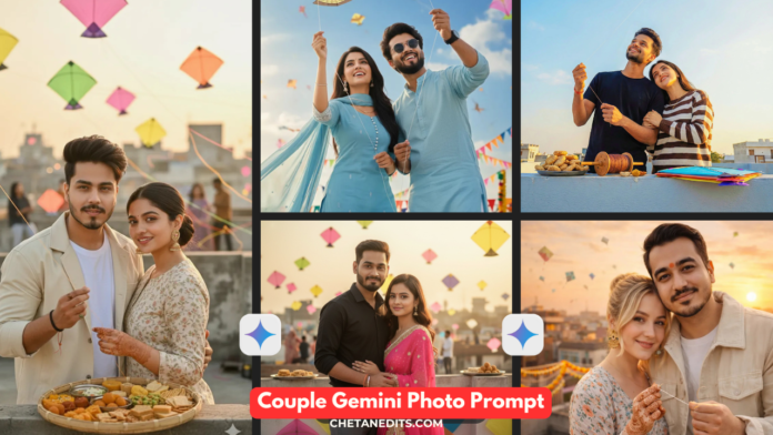 New 20 Makar Sankranti Stylish Couple Gemini Photo Prompt